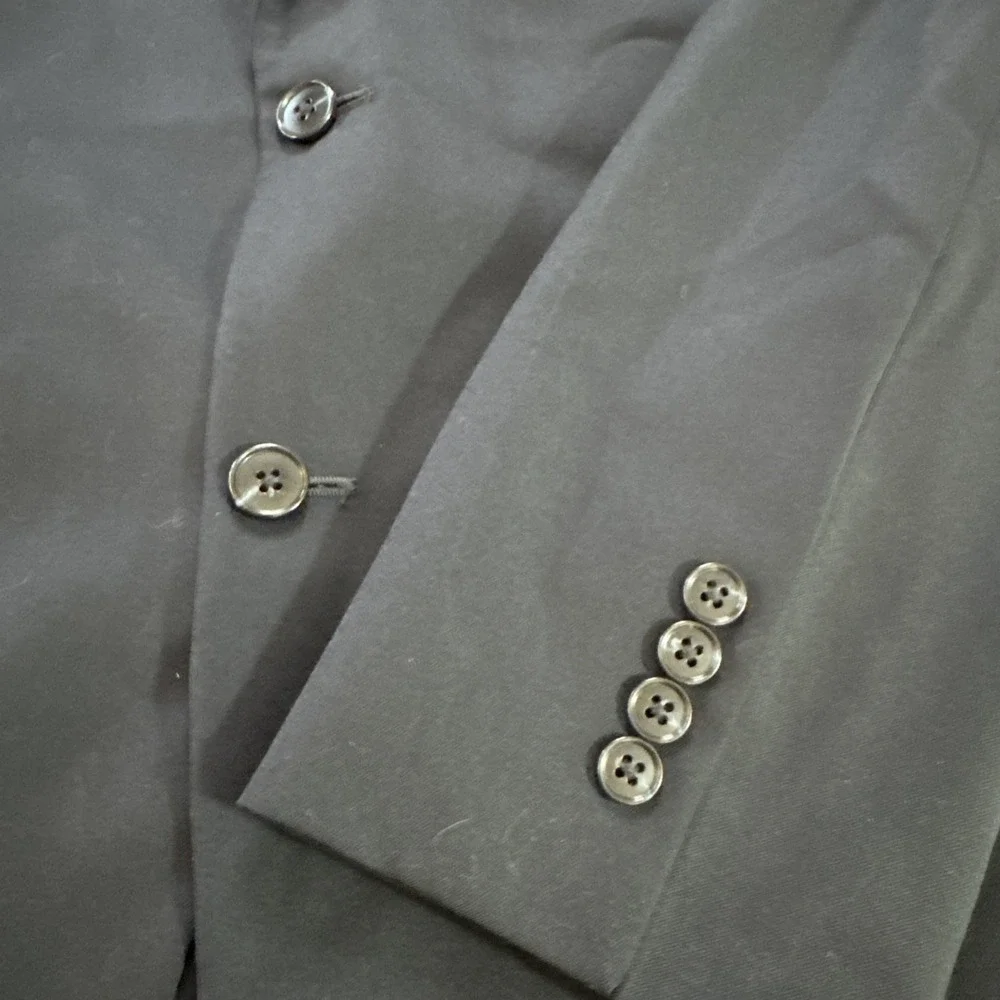 Jos A Bank Traveler Blue 100% Wool Suit Sz 46R Tailored Fit Jacket Pants 38 x 30